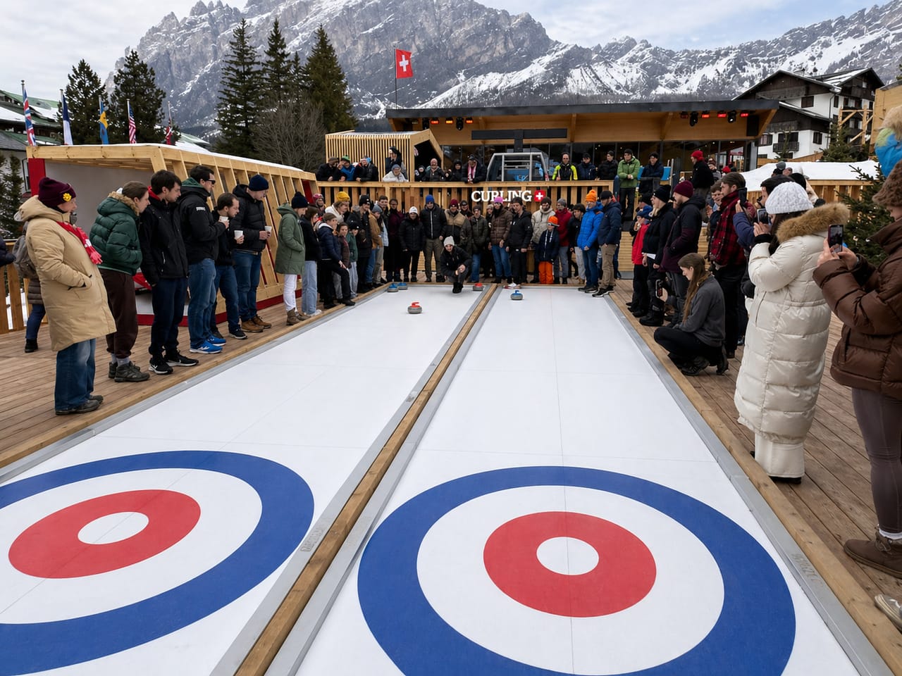 Curling on Glice synthetic ice at the Winter Olympics in Cortina