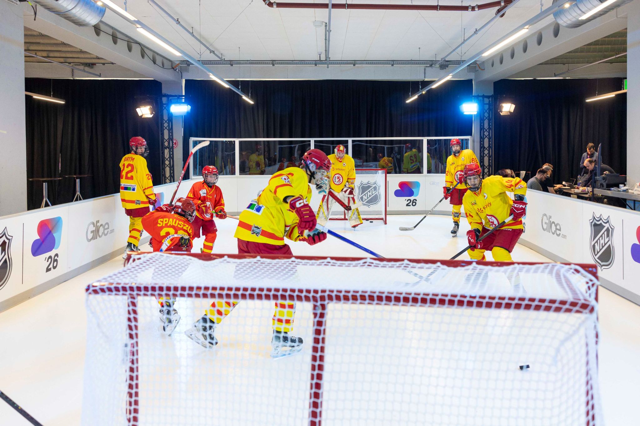 Hockey match on Glice synthetic ice at the NHL Sport Innovation Conference 2026