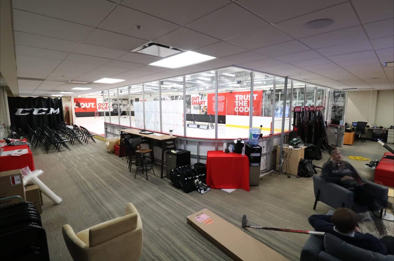 CCM performance lab rink using Glice synthetic ice in Montreal