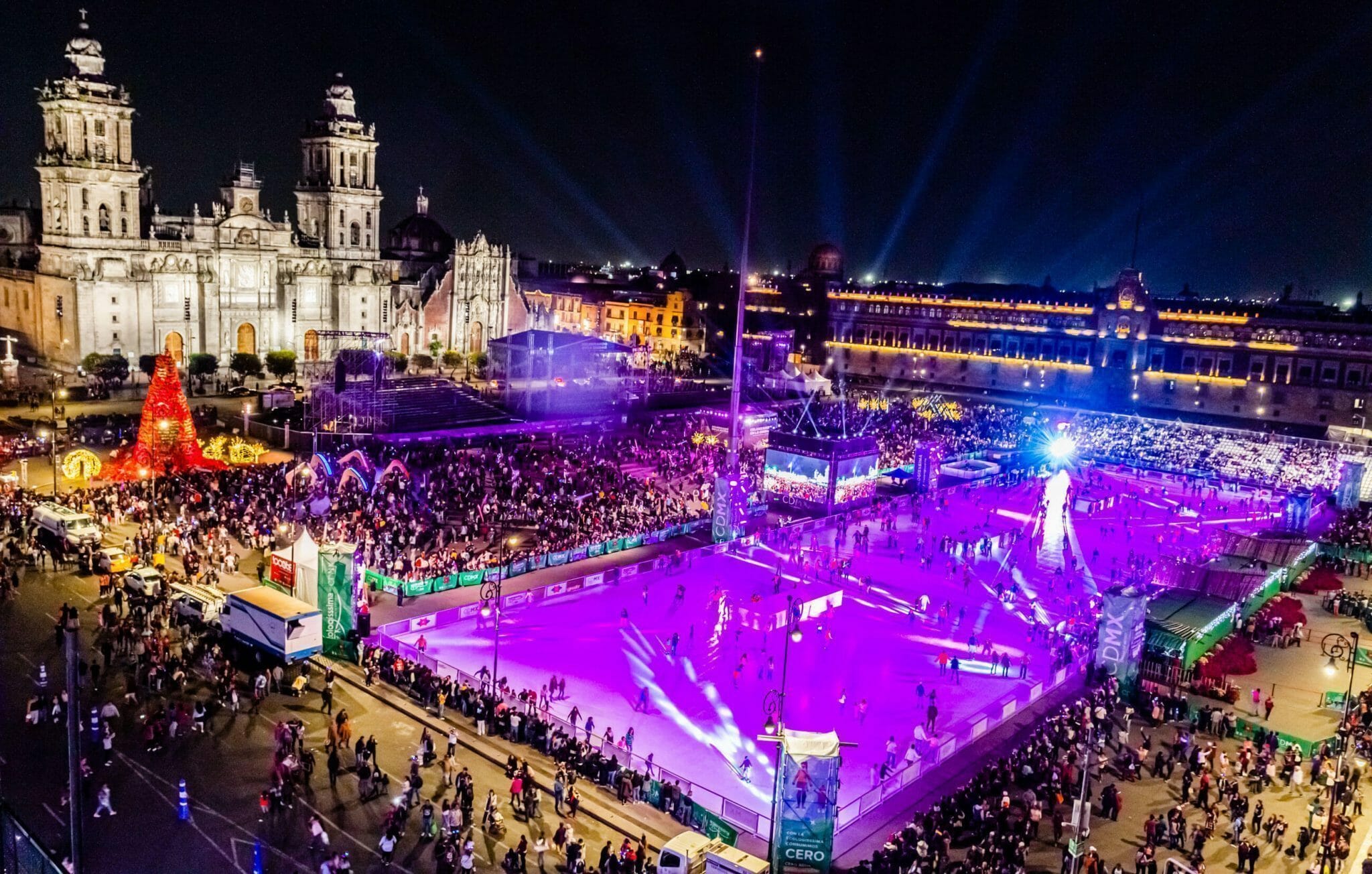 Inauguration of a large-format Glice synthetic ice rink in Mexico City